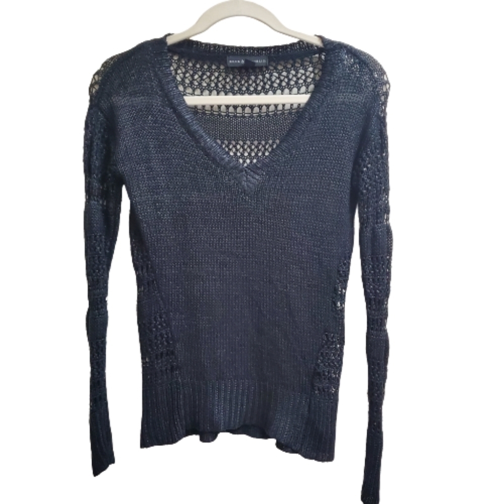 Rock & Republic Open Knit Coated Sweater XS